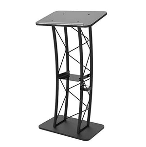 FixtureDisplays Curved Podium Truss Metal/Wood Pulpit Lectern with Cup Holder 11568-H