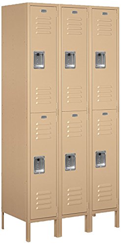 Salsbury Industries 62368TN-U Double Tier 36-Inch Wide 6-Feet High 18-Inch Deep Unassembled Standard Metal Locker, Tan Brown