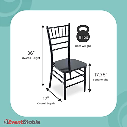 EventStable Titan Series Wood Chiavari Chair - Black, 48-Pack