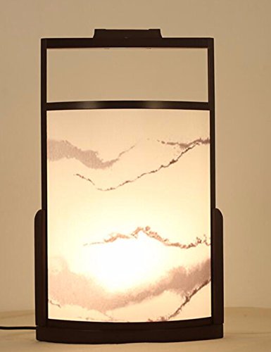 CJSHVR-Modern Chinese antique landscape painting table lamp, hotel guestroom, model room, decorative desk lamp, study room, bedroom lamp,