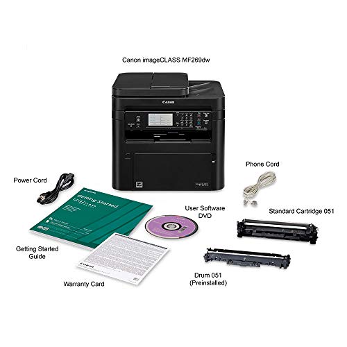 Canon Image Class MF269dw (2925C006) All-in-One, Wireless Laser Printer, 2018 Model with AirPrint, 30 Pages Per Minute and High Yield Toner Option