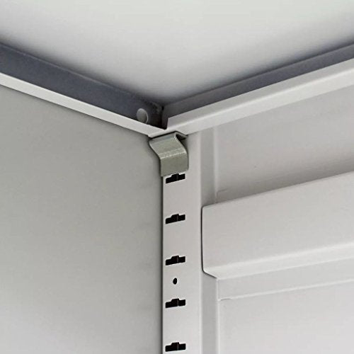 Office Furniture Gray Steel Office Filing Cabinet Organizer with 2 Doors,Lockable File Ccabinet with 4 Adjustable Shelves,3-Point Locking System with 2 Keys