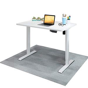48 inch Electric Height Adjustable Standing Desk, Gaming Computer Workstation Home Office Sit Stand Up Desk with 3 Memory Key (White Frame/White Desktop)