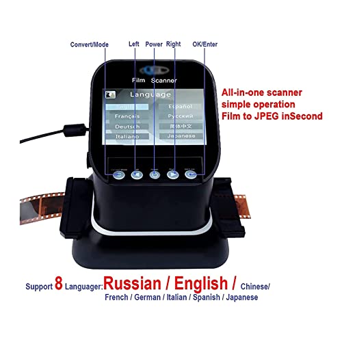 EXQST Digital Film and Slide Scanner with 5" LCD Screen, Converts 35mm Negatives and Slides to Digital JPEG - Photo Convertor