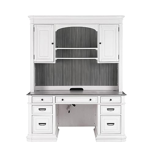 TOV White Credenza & Hutch Set