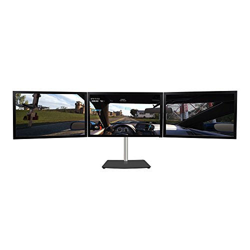 SIIG Premium Aluminum Triple Monitor Stand - Adjustable Height 3 Monitors 13" to 27" 17.6 lbs Each VESA 75 and 100 Compatible Full Motion (CE-MT2111-S1)