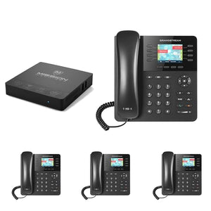MM MISSION MACHINES Business Phone System G200: Grandstream 2135 Phones + Server + 1 Year Free Phone Service (4 Phone Bundle)