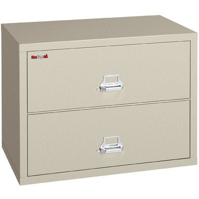 FireKing Fireproof 2-Drawer Lateral File - Parchment Finish, Manipulation-Proof Comb. Lock
