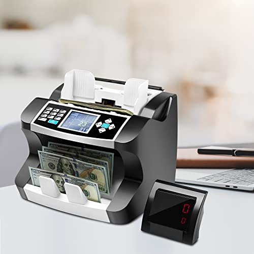 Ten-Tatent SH-206C US Dollar Money Counter Machine Mixed Denomination, Cash Value Bill Counting, IMG/UV/MG/IR/MT/DD Counterfeit Detection, Receipt Printing Enabled