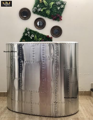 NauticalMart Aviator Cowling Desk Reception Bar Counter Table Aluminium Furniture (42 Inches)