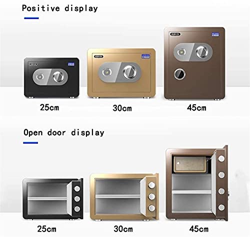 DJDLLZY Safe Box Fireproof Waterproof Combination Lock,The High Security Steel Lock Safe Mechanical Lock All Steel Safe Large Capacity 45cm Anti-Theft (Color : Brown)