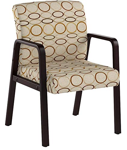 Alera ALERL4351M Reception Lounge Series Guest Chair, Mahogany/Tan Fabric