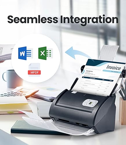 Plustek PS188 High Speed Double-Sided Color Document Scanner with ADF, 30ppm, Windows Support