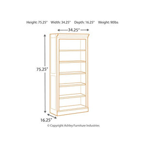 Ashley Furniture Signature Design - Townser Bookcase - Contemporary - 5 Adjustable Shelves - Solid Pine - Grayish Brown Finish