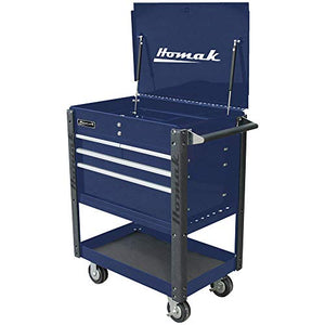 Homak Mfg. Co., Inc. Professional Series 4-Drawer Utility Service Cart, Blue, 35 Inches