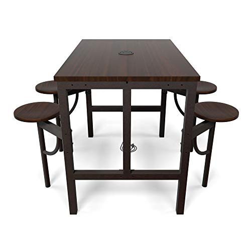 OFM 9004-WLT-WLT Model 9004 Endure Series Standing Height 4 Seat Table, 38'' Height, 31.25'' Width, 47.625'' Length, Walnut