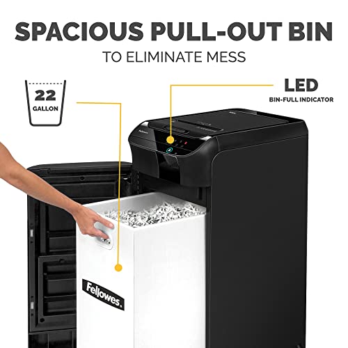 Fellowes AutoMax 600M 2-in-1 Heavy Duty Auto Feed Commercial Paper Shredder