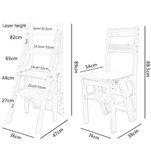 LUCEAE 4 Tier Folding Wooden Step Stool