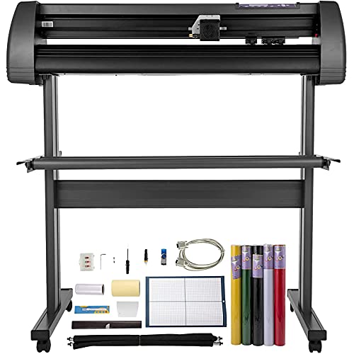 VEVOR Off-line Vinyl Cutter Machine 870mm Vinyl Printer U-Disk, 34 inch Plotter Printer with Accessories & Floor Stand Vinyl Cutting Machine Adjustable Force and Speed for Sign Making Plotter Cutter