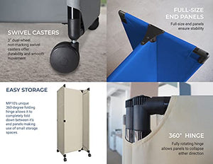 VERSARE Portable Folding Wall Partition | Economical 5 Panel Design | Room Divider On Wheels | Adjustable, Freestanding Setup