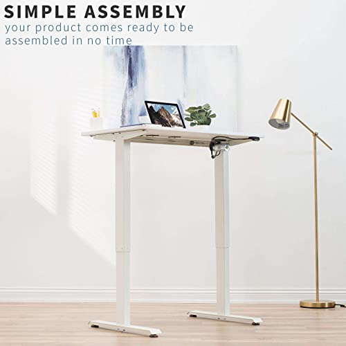 Generic Electric Height Adjustable Standing Desk 40" x 24" White - Home Office Computer Table