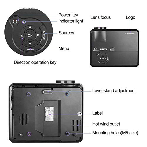 Bluetooth Smart Wi-Fi HD Projector Portable LCD LED 4400 Lumen Home Theater Video Projectors 1080P Full HD Airplay Wireless Display, HDMI USB VGA AV RCA Audio, for Movies Games Indoor Outdoor