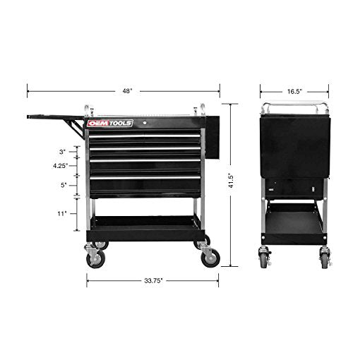 OEMTOOLS 24963  Service Cart with Five Drawers and One Tray