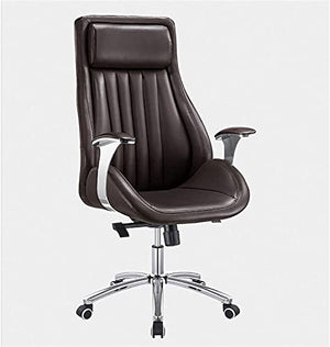 UsmAsk Executive Managerial Office Chair Brown Leather Swivel - Ergonomic Game & Computer Chair