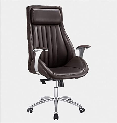 UsmAsk Executive Managerial Office Chair Brown Leather Swivel - Ergonomic Game & Computer Chair
