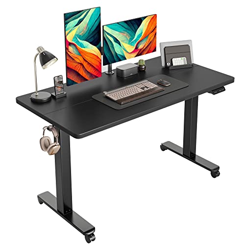 CubiCubi Electric Standing Desk, 63 x 24 Inches, Height Adjustable, Ergonomic Home Office Workstation, Black