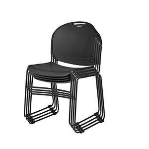 OEF Furnishings Plastic Stack Chair, Black