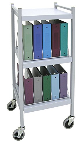 Mini Open Chart Rack 3 Shelves 10 Binder Capacity (Light Gray)