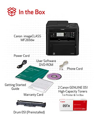 imageCLASS MF269dw VP - All in One, Wireless, Mobile Ready Laser Printer with 2 Year Warranty and 2 High Capacity Toners