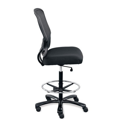 Big and Tall Memory Foam Stool with Black Mesh Back and Black Frame - NBF Signature Series Linear Collection