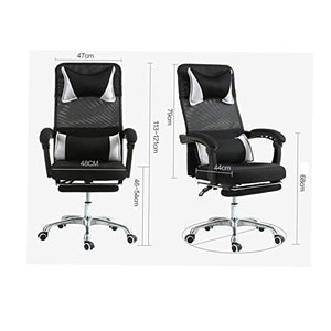 None Office Chair High Back Mesh Executive Managerial Boss Chair with Footrest, Recliner, and Rear Storage Bag - Orange