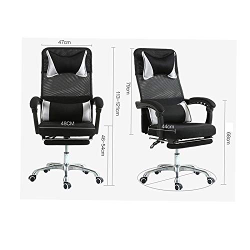 Office Chair High Back Mesh Executive Managerial Boss Chair with Footrest, Recliner, and Rear Storage Bag - Orange