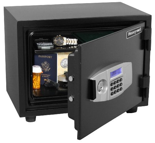 Honeywell Safes & Door Locks - 2112 Steel 1 Hour Fireproof and Water Resistant and Security Safe with Dual Digital Lock and Key Protection, 0.55-Cubic Feet, Black