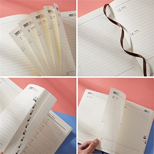 YFQHDD Time Management Schedule Book 2022 Color Calendar Dates Table Coil Planner Reminder Timetable Desk A5 Notebook (Color : A, Size : A5)