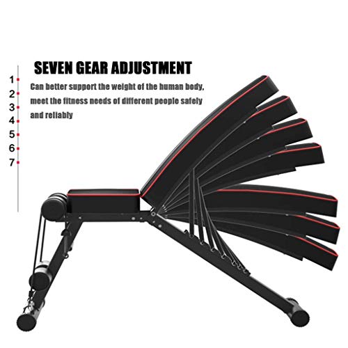DLWDMRV Fitness multifunctional dumbbell bench Adjustable Weight Bench Press, Utility Barbell Lifting Press Exercise Foldable Workout Bench for Home Strength Training Multi-Function Flat Incline Decli