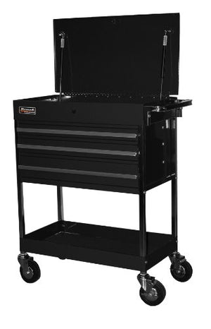Homak 34-Inch Professional 3 Drawer Service Cart, Black, BK05500200