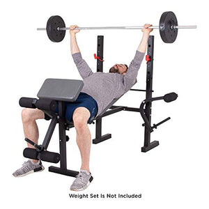 Body Champ Standard Weight Bench, Exercise and Weightlifting Bench, Adjustable Incline Seat