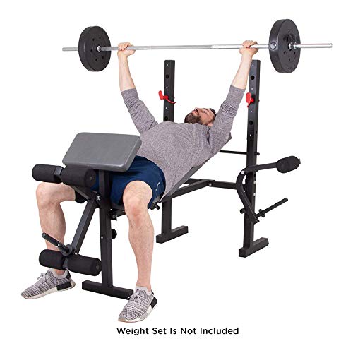 Body Champ Standard Weight Bench, Exercise and Weightlifting Bench, Adjustable Incline Seat