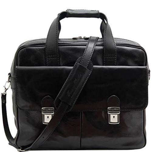 Tuscany Leather Reggio Emilia Exclusive leather laptop case Black