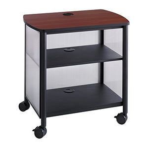 Safco Products Impromptu Mobile Print Stand 1857BL, Cherry Top/Black Frame, 200 lbs. Capacity, Contemporary Design, Swivel Wheels
