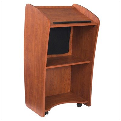 Oklahoma Sound 612-CH Basic Vision Podium with Digital Display, 24" Width x 46" Height x 21" Depth, Wild Cherry