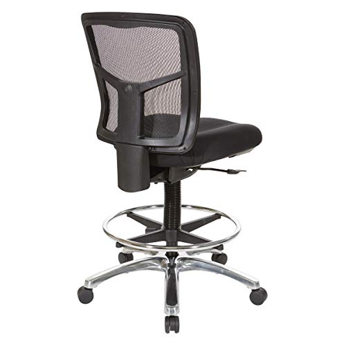 Office Star Drafting Chair with Footring, Coal FreeFlex and Chrome Base