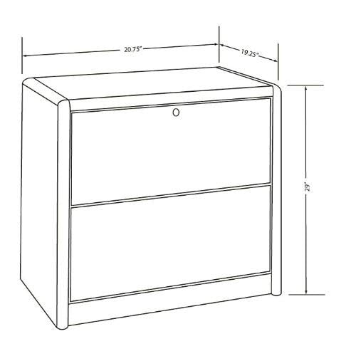 Martin Furniture Contemporary 2 Drawer Lateral File Cabinet, Fully Assembled