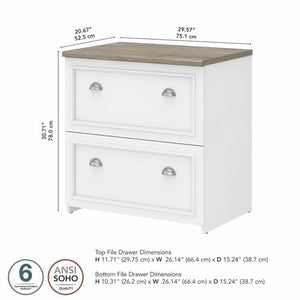 Bush Furniture 2-Drawer Lateral File Cabinet Ltr/Lgl Shiplap Gray/Pure White 29.57-Inch