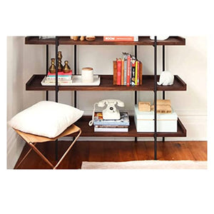 HARAY Industrial Style Iron Bookshelf - Multi-Layer Living Room Storage Rack (Long, 160cm)