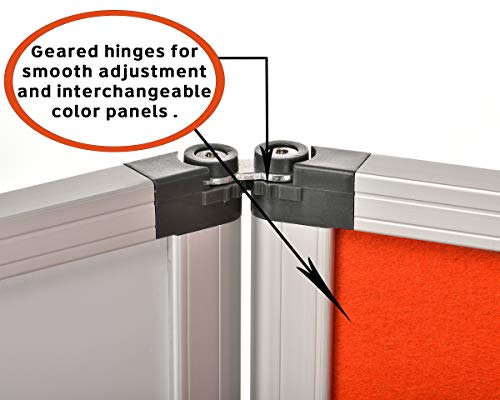 AdirOffice Double-Sided Whiteboard & Flannel Partition – 45”x32x - Mobile Writing and Display Room Dividers - Colorful Versatile Rolling Partition Perfect for Homes and Commercial Use (Red)
